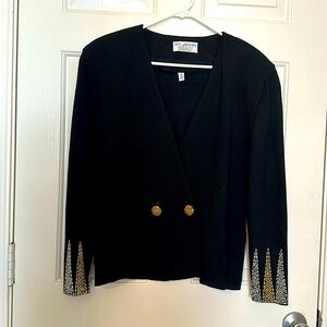 St. John Evening Double Breasted Jacket Sweater Coat Sz 10 Beautiful Authentic